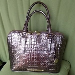 Brahmin Vivian Dome Satchel (pinkish metallic)